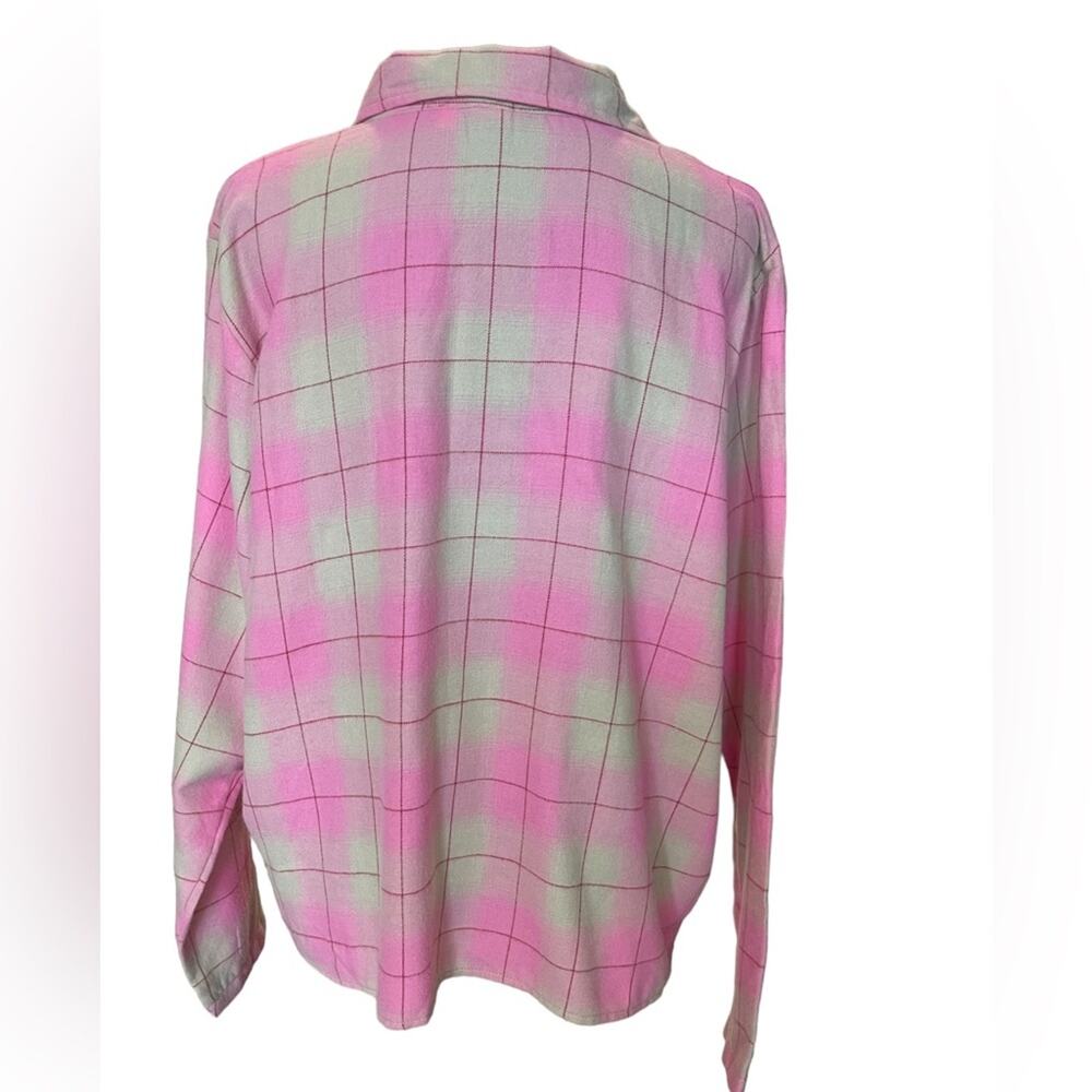 * New BP. NORDSTROM ~ V-Collar Gingham Cotton Button-Up Top XL - Picture 2 of 7